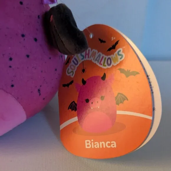 NWT 5" Bianca Pink Flecked Gargoyle Dragon Squishmallows Goth Valloween Plush - Picture 7 of 10